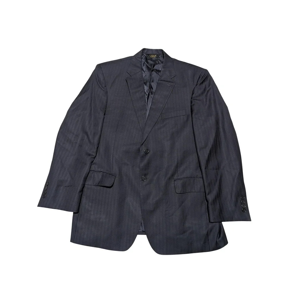 Jos. A. Bank Suit Jacket Mens 42R Navy Pinstripe 100% Wool 2Button Blazer Office
